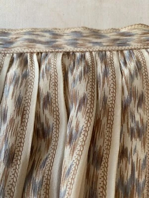 Falda, seda, plisada, marfil, azul, tostado, talla 10 Foto 1 de 4