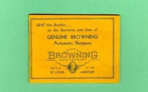 Browning Model A5 1920's? 30's? 40's? Pre-1962 Owners Manual Reproduction - Picture 1 of 1