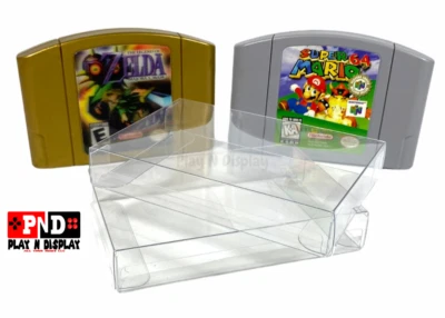 25 N64 Nintendo 64 Cartridge Cart Box Protectors Clear Plastic Case Sleeve Thick - Image 1 of 4