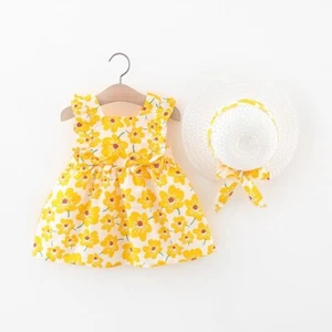 Marryshe LOVELY GIRLS SUMMER FLOWER PRINCESS DRESS Yellow Sz 110 US4-5 NWT - Picture 1 of 1