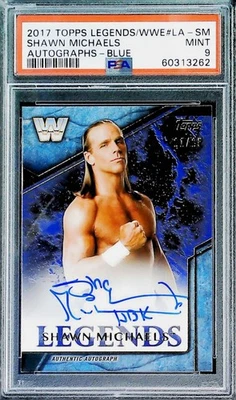 2017 Topps Legends WWE Shawn Michaels AUTO Blue SER25 #LA-SM PSA 9 Mint - Image 1 of 2