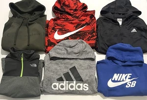 Lot Of 6 Hoodies Adidas Nike Champion The North Face Boys XL 14/16 Sweatshirts - Picture 1 of 24