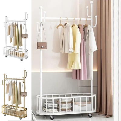 Kleiderständer Stabil Schwerlast Kleiderständer auf Rollen Kleiderwagen mobiler - Bild 1 von 4