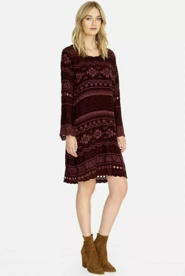 Vestido Johnny Was Avery Merlot bordado para mujer talla mediana M nuevo con etiquetas $355 Foto 1 de 4