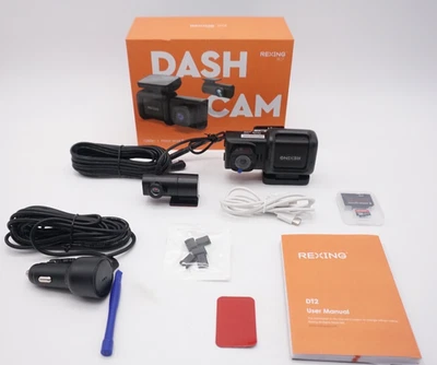 Rexing DT2 Dual Channel 1080p Front and Rear Dash Cam with LCD Screen Car DVR - Image 1 of 4