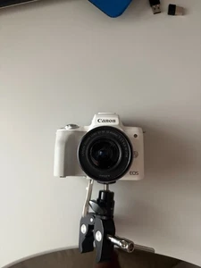 Canon EOS M50 Mark II Mirrorless Camera - White ( EF-M 15-45mm f/3.5-6.3 IS STM) - Picture 1 of 11