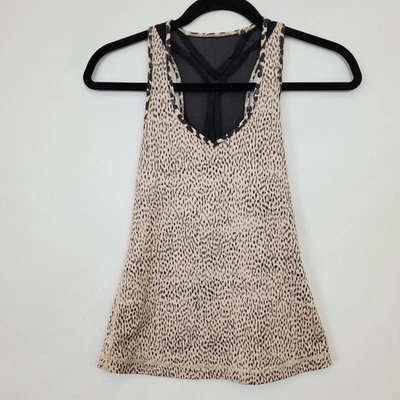 Regata feminina Lululemon tamanho 2 dança para ioga estampa animal malha tiras - Imagem 1 de 4