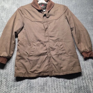 Vintage Sears Work Jacket Men’s 40R Brown Canvas Sherpa Lined Rib Knit Collar - Picture 1 of 18