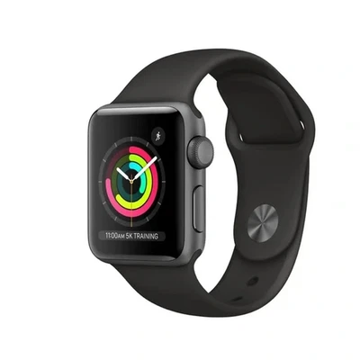 Apple Watch Series 3 38 mm Gris espacial Estuche de aluminio con correa deportiva blanca... Foto 1 de 2
