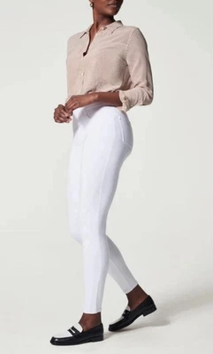 SPANX JEAN-ISH TOBILLO NUEVO SIN ETIQUETAS Blanco Denim Elastizado Tirar de Formar Leggings Talla S/P Foto 1 de 4