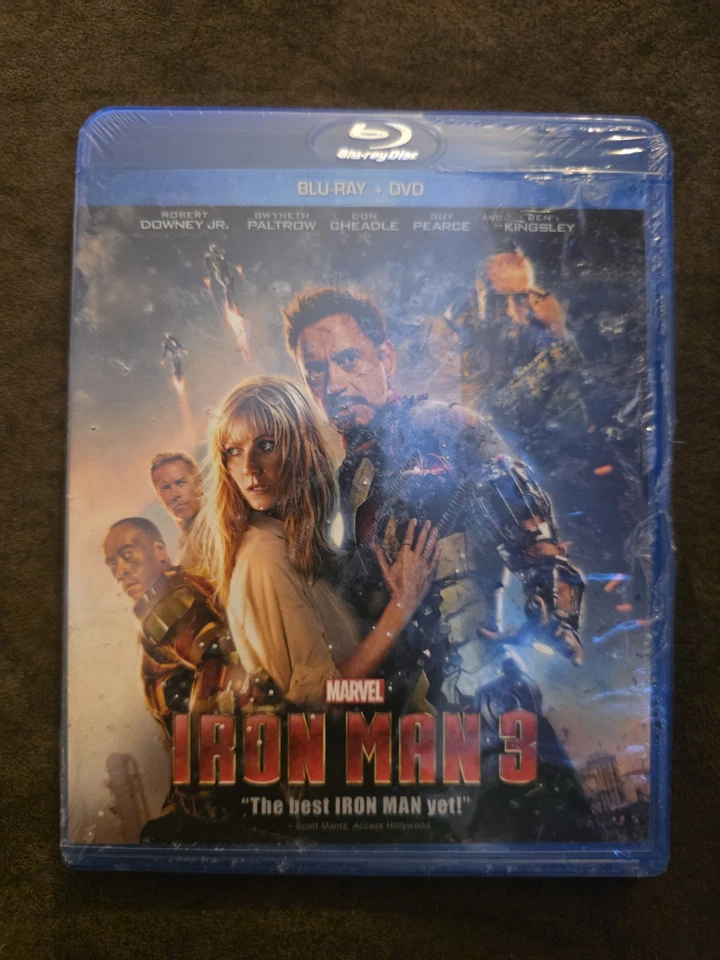 NEW SEALED Iron Man 3 Marvel Blu-ray DVD 2-Disc Set Robert Downey Jr. Foto 1 de 2