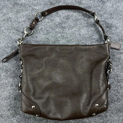 Coach Carley Hobo Purse F1073-F15251 Black Pebbled Leather Silver Hardware NICE - Image 1 of 4