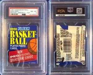 1991 Fleer Basketball Wax Pack Michael Jordan League Leaders On Top PSA 8 NM-MT - Picture 1 of 3