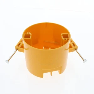 Cheetah Yellow Round 3" Ceiling Wall Electrical Box 20 Cu. In. New Construction - Picture 1 of 5