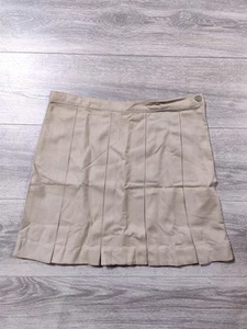 Lands End Skirt Girls Size 16 Beige Pleated School Uniform Bottoms - Picture 1 of 7
