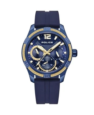 Reloj informal de cuarzo analógico POLICE para hombre clásico vestido esfera azul impermeable redondo 4 Foto 1 de 4