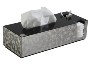 Kosmetiktuchbox Tissuebox Kombibox (kristalline Optik) Wattepadhalter schwarz - Bild 1 von 3