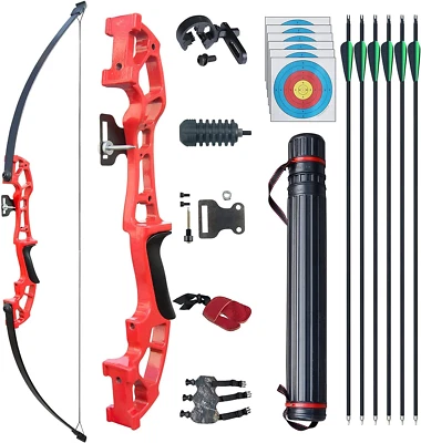 D&Q Tiro con Arco 50" Juego de Arco/Flechas Elevador de Metal para Mano Derecha Kit de Arco Largo Foto 1 de 4