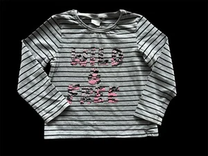 NEXT Girl's Grey Sequin wild & free Long Sleeve T-Shirt Top Size 3-4 Years - Picture 1 of 3