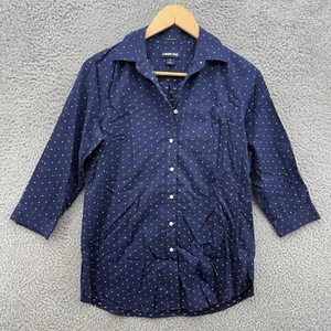 Womens Lands End Shirt Long Sleeve No Iron Supima Cotton Button Up Top Sz 2 - Picture 1 of 8