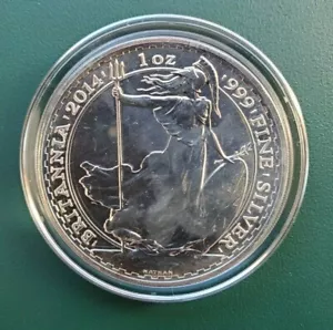 2014 Great Britain Coin UK Britannia 0.999 1 oz Silver in cap - Mule Mint Error - Bild 1 von 2