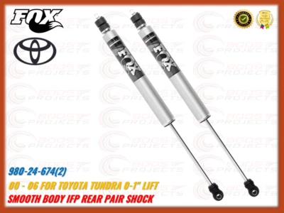 Par de amortiguadores traseros Fox carrocería lisa IFP para Toyota Tundra 2000-2006 elevación de 0-1" Foto 1 de 4