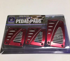 3PCS SET RED UNIVERSAL JDM  CLUTCH  BRAKE GAS RACING PEDAL PADS FOR CARS 5939R - Picture 1 of 3