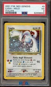 PSA 3 - ITALIAN 2000 Pokemon Lugia Neo Genesis #9 Holo Rare 9/111 MASSIVE SWIRL - Picture 1 of 2