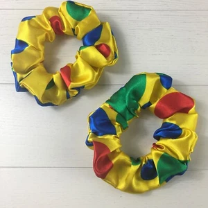 Satin Multicolour Dots Scrunchie Hair Ties Bobbles Pudsey BBC Children in Need - Picture 1 of 5