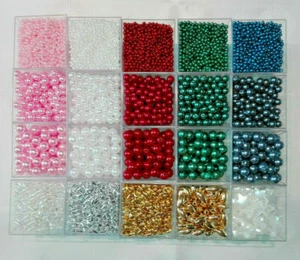  Wachsperlen 3 - 6 - 8 mm Perlen Dekoperlen Drahtsterne Hochzeit Kunststoffperle - Bild 1 von 2