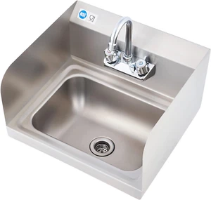Commercial Hand Wash Sink, NSF Stainless Steel Commercial Utility Sink with Goos - Picture 1 of 8