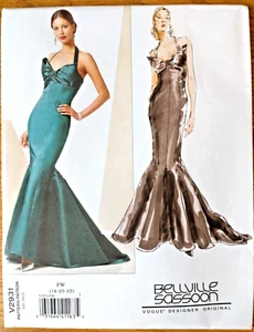 Abito a sirena Vogue V2931 BELLVILLE SASSOON stile Mae West modello ballo taglia 18-22 - Foto 1 di 3