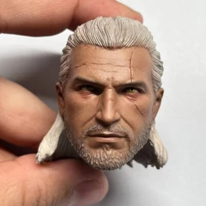 Cabeza de Geralt de lobo blanco cazador de demonios escala 1/6 esculpida para cuerpo de figura de acción de 12" - Imagen 1 de 3