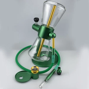 Hourglass Hookah Gravity Hookah 360 Rotating Clear Glass Water Pipes Smoking - Picture 1 of 19