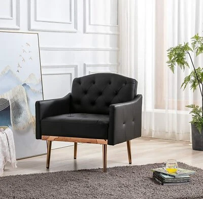 PU Leather Accent Chair Modern Single Sofa Chair Upholstered Lounge Armchair NEW - Image 1 of 4