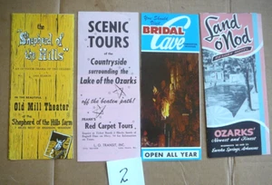 OZARKS MO & AR  1968 Travel Brochures - Bridal Cave - Land O' Nod - Old Mill  #2 - Picture 1 of 3