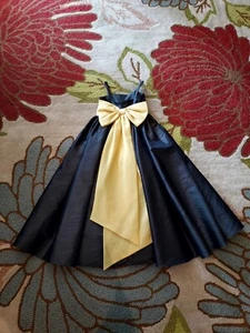 Jessica Lynn Girl's Party Dress Charcoal Gray And Sunshine Bow Size 4 - Picture 1 of 11