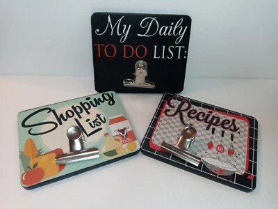 My Daily To Do List, Recipes, Shopping List Lot of 3 Pieces With Clips Preowned - Image 1 of 4