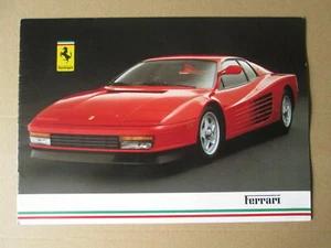 Ferrari Auto Broschüre 1986. Testarossa.4123.2 Weltweit. 3.2 Mondial Cabriolet. - Bild 1 von 8