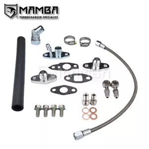 For TOYOTA CT9 CT12 CT20 CT26 Turbo Oil Feed & Return Drain Line 4AN 3/4" barb - Picture 1 of 7