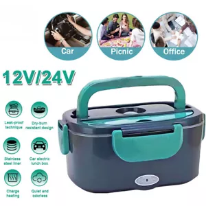 1.8L Electric Heated Lunch Box Portable Food Warmer Lunch Bento Box 12V/24V Plug - Picture 1 of 14
