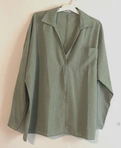 MissLook Damen Bluse Übergröße 4XL grün Baumwollmischung großzügig geschnitten Top - Bild 1 von 4