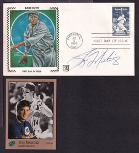1983 Babe Ruth Baseball Sc 2046 Zaso Silk signed Tino Martinez, Mariners (M4 - Picture 1 of 1