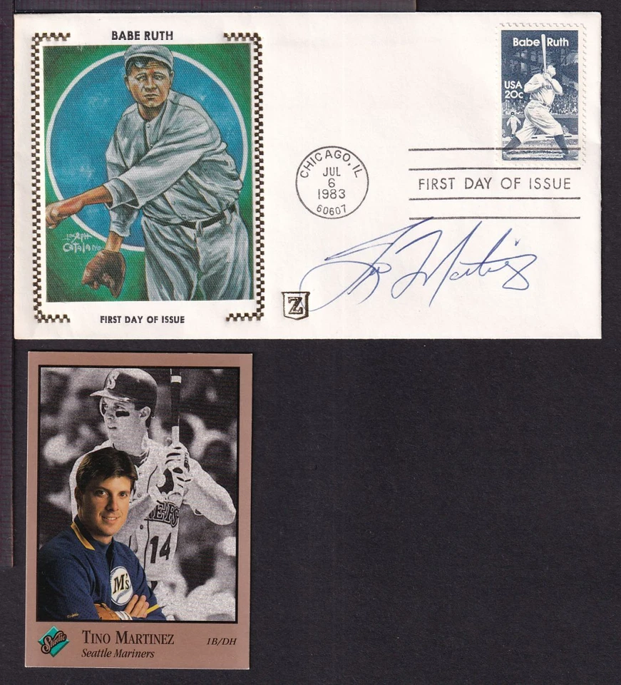 1983 Babe Ruth Baseball Sc 2046 Zaso Silk signed Tino Martinez, Mariners (M4 - Image 1 of 1