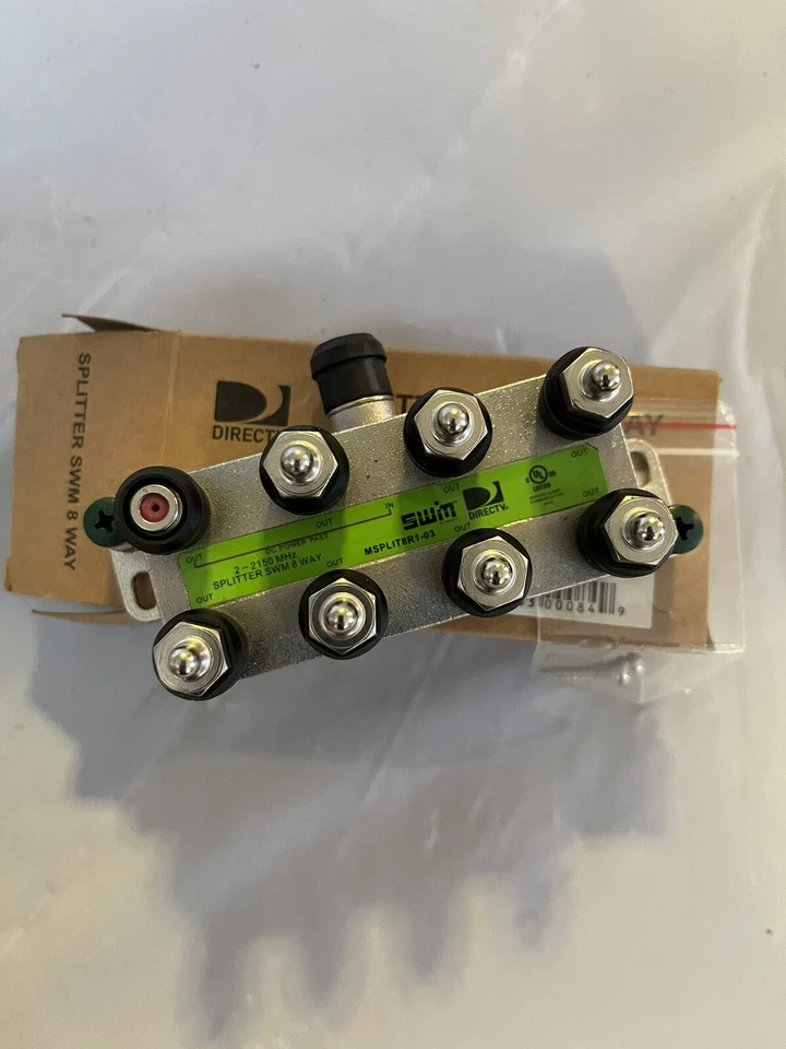 Directv MSPLIT8R1-03 8-Way High Frequency SWM Splitter 2-2150 mhz 8 outputs NEW - Image 1 of 1