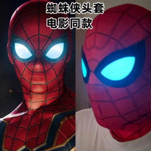 Miles Morales Spider-Man Super Hero Mask Headgear LED Eye Faceshell Halloween - Picture 1 of 8