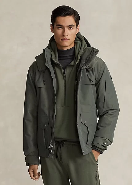 $598+ Ralph Lauren Water-Repellent Faille Hooded Jacket Men's Sz XS RLX  Green - Image 1 of 4