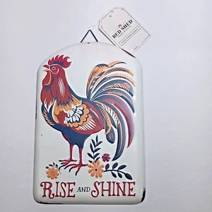 VINTAGE WEATHERED LOOK ROOSTER RISE & SHINE DIECUT METAL SIGN 10.5"X7" FARMHOUSE - Picture 1 of 6