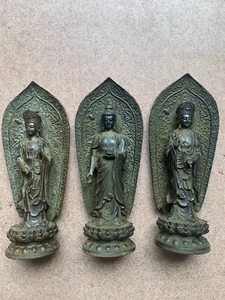 3Pcs  Tibetan Bronze Hand Made *Buddha* Statues - Picture 1 of 8