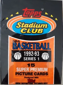 1992-93 Topps Stadium Club Series 1 Factory Sealed Wax Pack - Picture 1 of 3